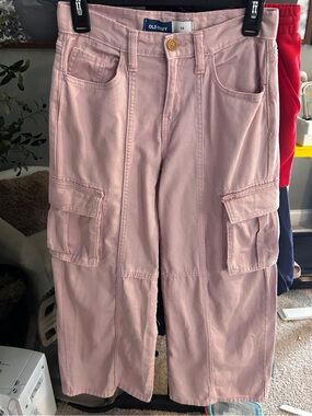 Old Navy Pink Wide-Leg Cargo Jeans, Girls 12